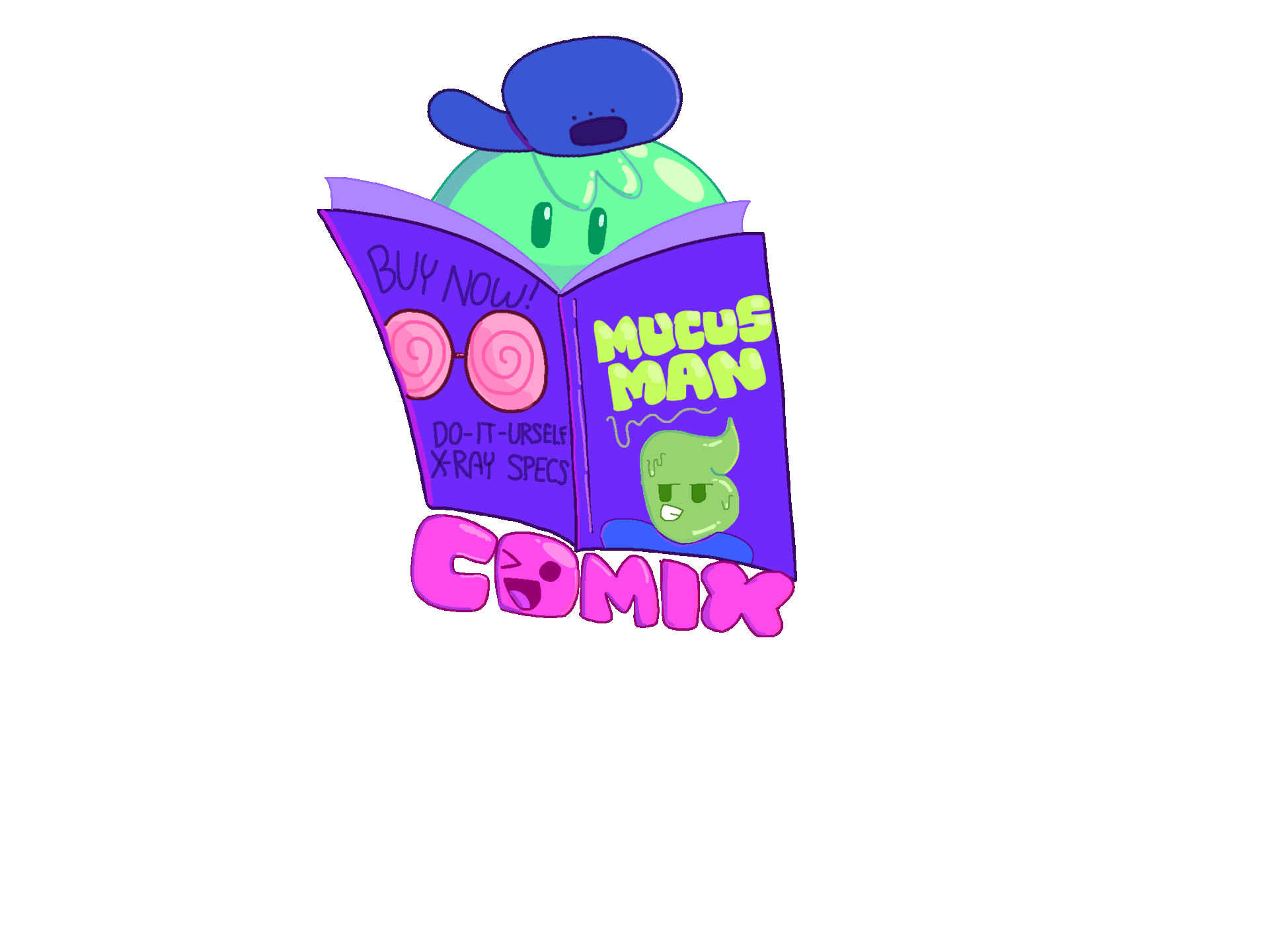 jelly reading a fine comic